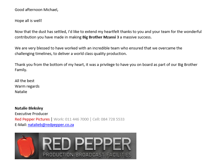 THANK YOU LETTER REDPEPPER PICTURES